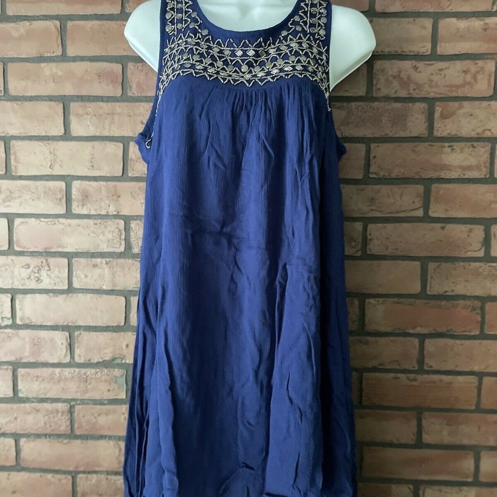Miami Short Sleeveless Dress Sz S Navy Blue